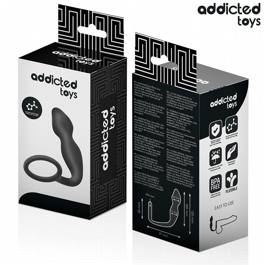 ADDICTED TOYS - PLUG ANAL CON ANILLO SILICONA MODELO 2