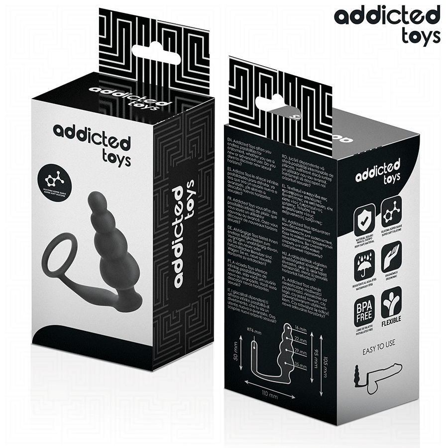 ADDICTED TOYS - PLUG ANAL CON ANILLO SILICONA MODELO 5