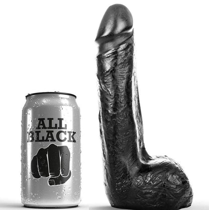 ALL BLACK - DILDO REALÍSTICO NEGRO SUAVE 20 CM
