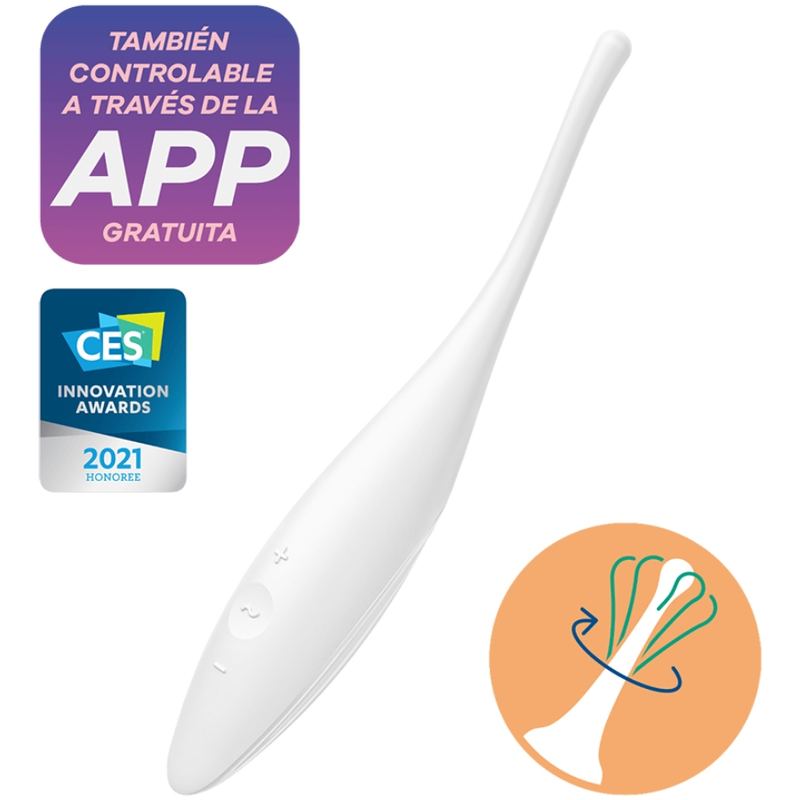 Twirling Joy — Vibrador Circular Clítoris Labios & Pezones App Blanco · SATISFYER · Twirling Joy