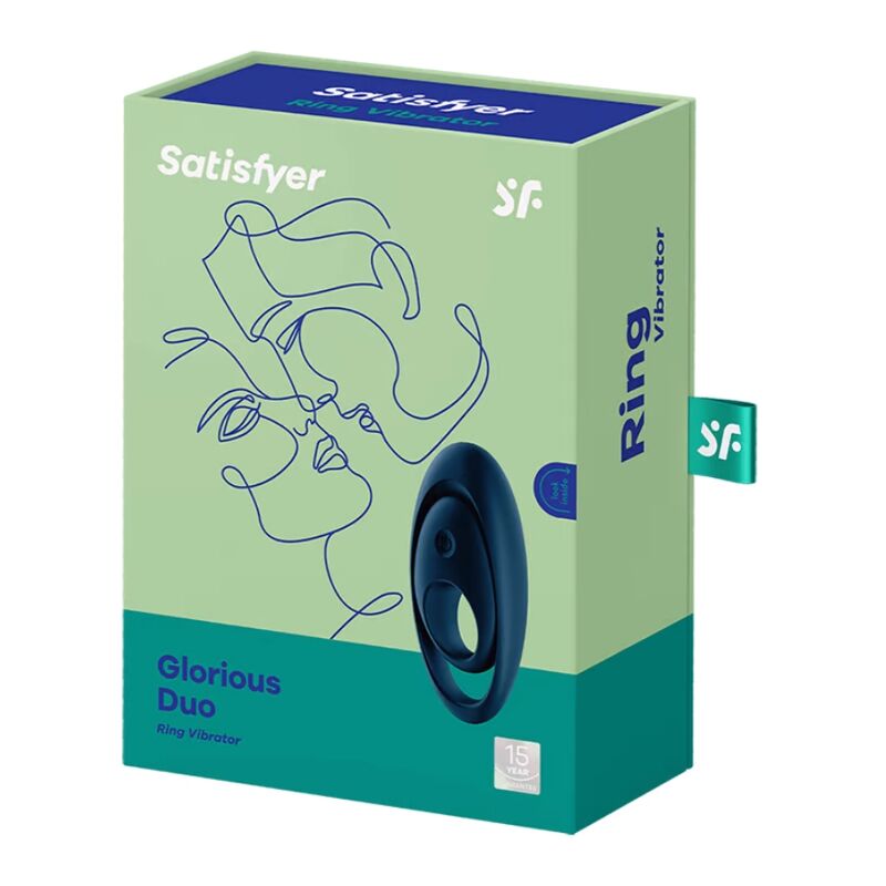 Glorious Duo — Anillo Doble Pene & Testículos + Estimulador Azul · SATISFYER · Glorious Duo