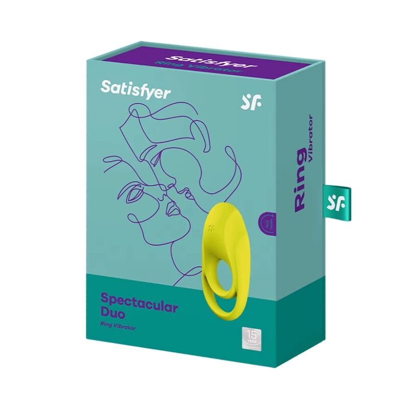 Spectacular Duo — Anillo Doble Futurista Clítoris Amarillo · SATISFYER · Spectacular Duo