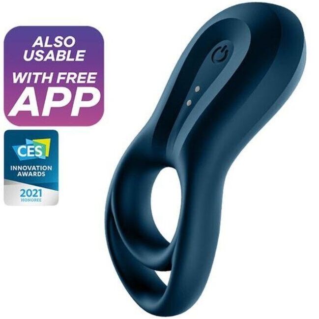 Epic Duo — Anillo Doble Vibrador App Premium Azul · SATISFYER · Epic Duo