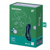 Epic Duo — Anillo Doble Vibrador App Premium Azul · SATISFYER · Epic Duo