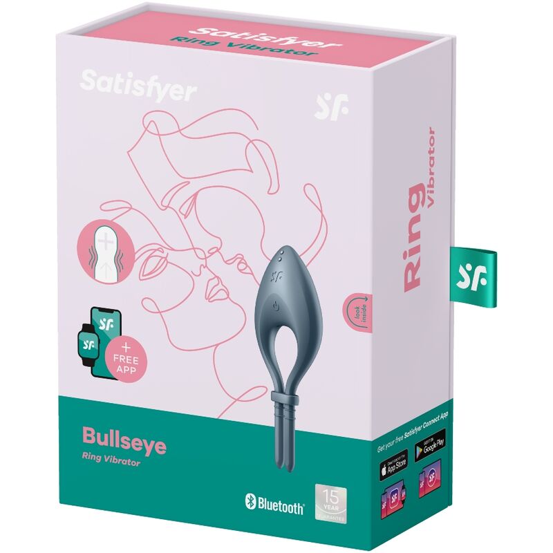 Bullseye — Anillo Pene Lazo Ajustable App Principiantes Gris · SATISFYER · Bullseye