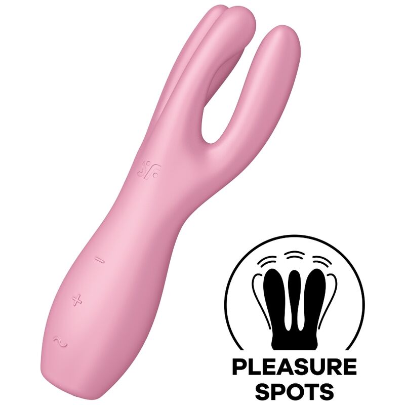 Threesome 3 — Vibrador 3 Brazos 3 Motores Clítoris & Labios Rosa · SATISFYER · Threesome 3