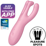 Threesome 4 — Vibrador 3 Brazos App 3 Motores Labios Rosa · SATISFYER · Threesome 4