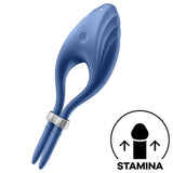 Duelist — Anillo Vibrador Pene Doble Lazo Retención Azul · SATISFYER · Duelist
