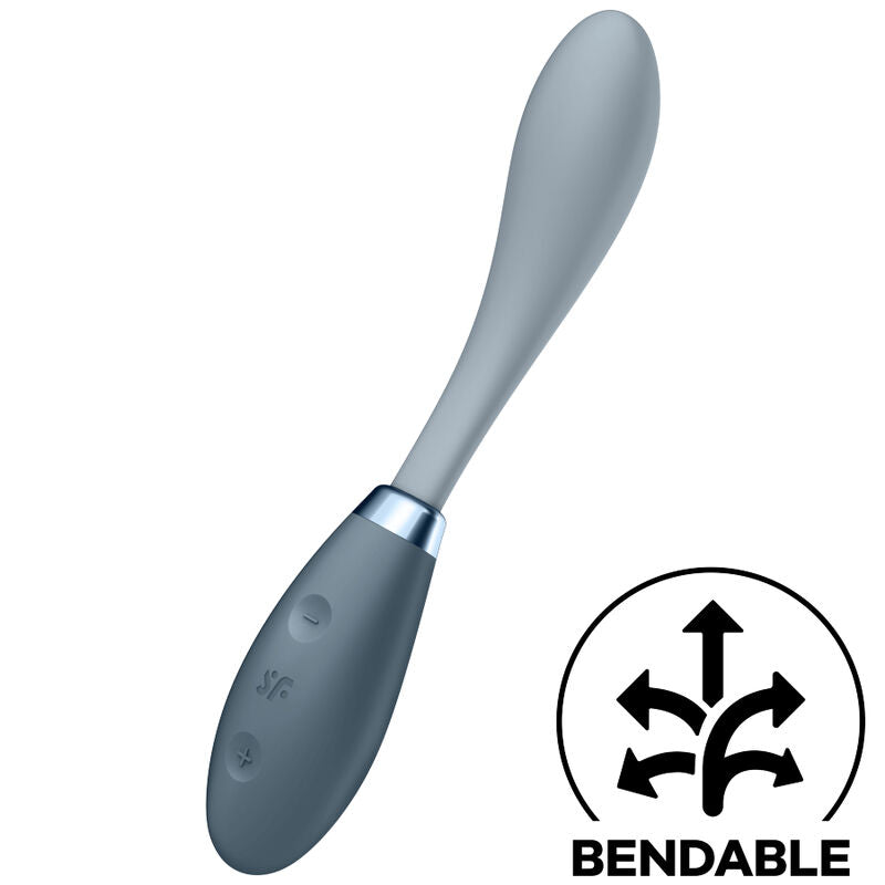 G-Spot Flex 3 — Multivibrador Eje Flexible Punto G & Rabbit Gris · SATISFYER · G-Spot Flex 3