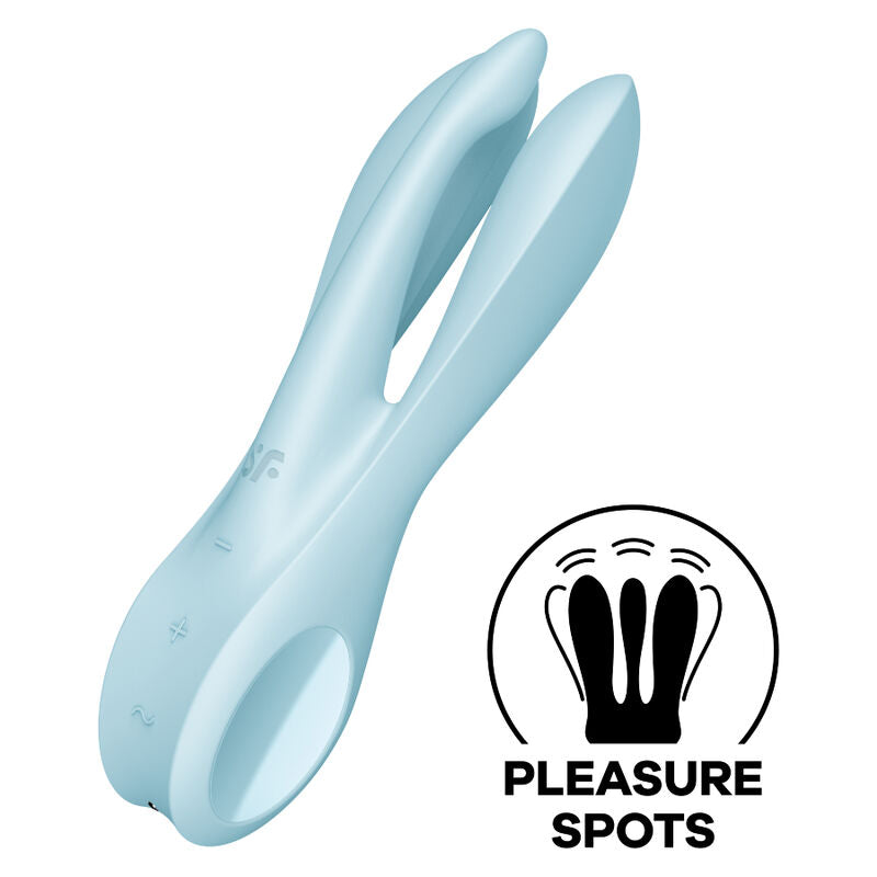 Threesome 1 — Vibrador 3 Motores Clítoris & Labios Azul · SATISFYER · Threesome 1