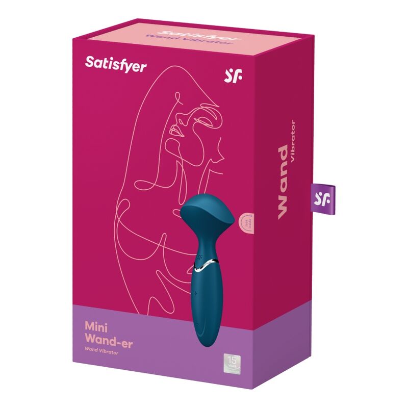 Mini Wand-er — Varita Compacta Viaje & Principiantes Azul · SATISFYER · Mini Wand-er