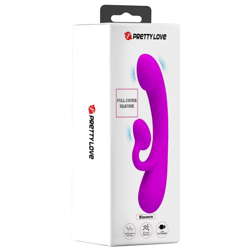 PRETTY LOVE - SINCERE VIBRADOR Y SUCCIONADOR DE CLÍTORIS SILICONA MORADO