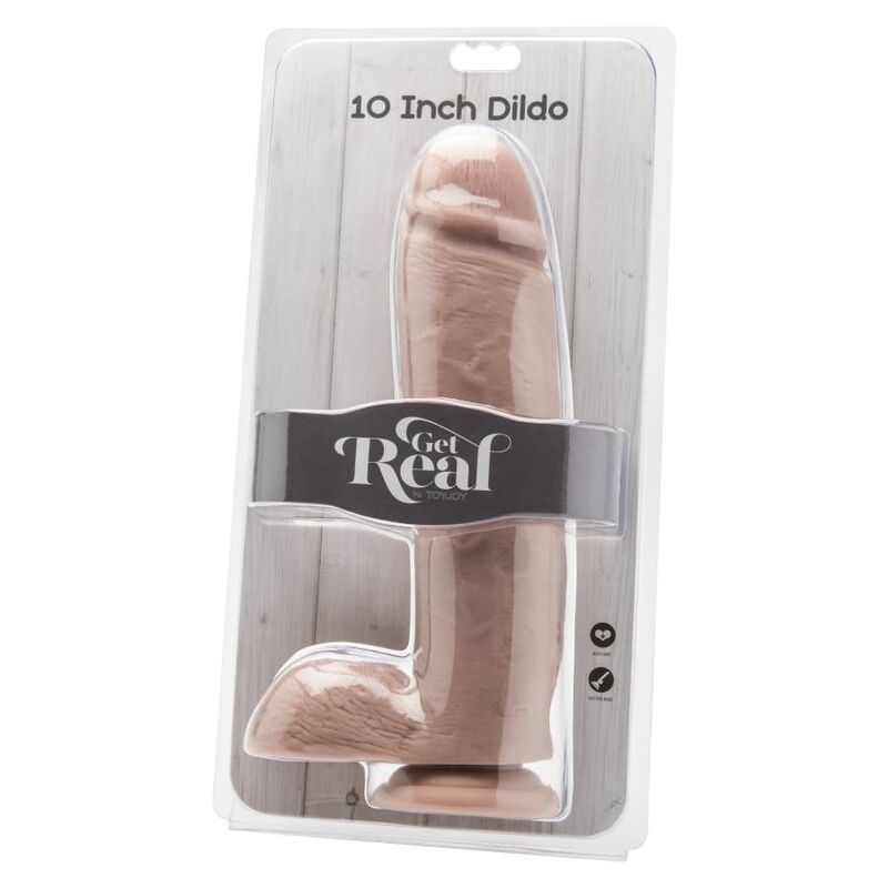 GET REAL - DILDO 25,5 CM CON TESTÍCULOS NATURAL