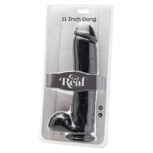GET REAL - DILDO 28 CM CON TESTÍCULOS NEGRO