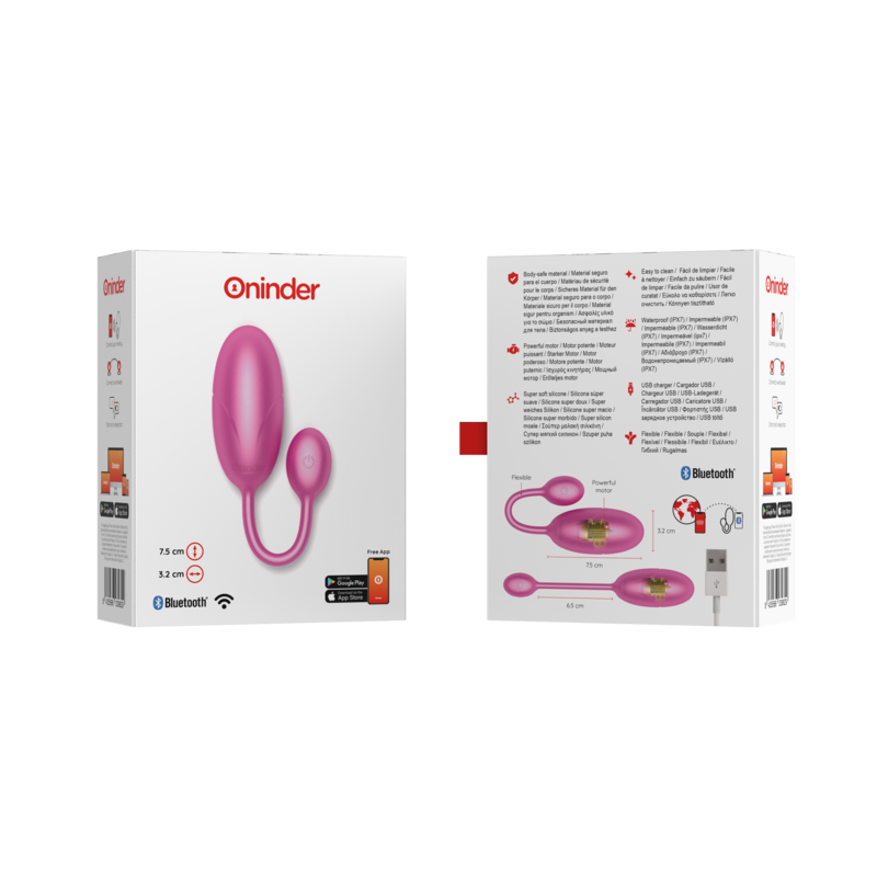 ONINDER - TOKYO HUEVO VIBRADOR 7.5 X 3.2 CM - APP GRATUITA