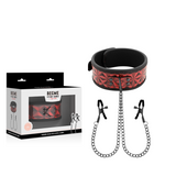 BEGME - RED EDITION COLLAR CON CADENAS Y PINZAS PEZONES CON FORRO DE NEOPRENO