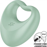 Perfect Pair 3 — 2 en 1 Anillo Pene & Dedo Vibrador Corazón Verde · SATISFYER · Perfect Pair 3