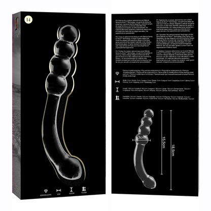 NEBULA SERIES BY IBIZA - MODELO 14 DILDO CRISTAL TRANSPARENTE 18.5 CM -O- 3 CM