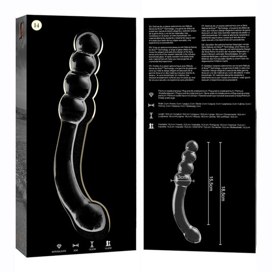 NEBULA SERIES BY IBIZA - MODELO 14 DILDO CRISTAL TRANSPARENTE 18.5 CM -O- 3 CM