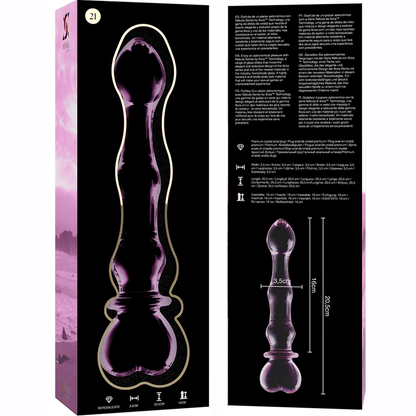 NEBULA SERIES BY IBIZA - MODELO 21 DILDO CRISTAL TRANSPARENTE 20.5 CM -O- 3.5 CM