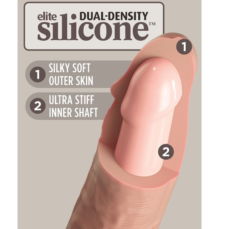 KING COCK - ÉLITE DILDO REALÍSTICO SILICONA 15.2 CM