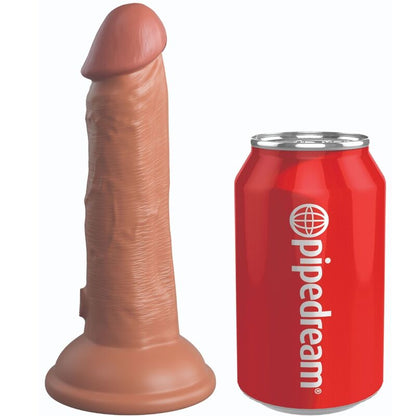 KING COCK - ÉLITE DILDO REALÍSTICO VIBRADOR & SILICONA 15.2 CM CARAMELO