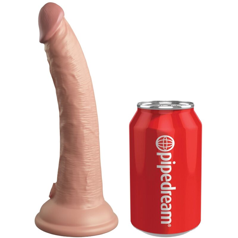 KING COCK - ÉLITE DILDO REALÍSTICO VIBRADOR & SILICONA CONTROL REMOTO 17.8 CM
