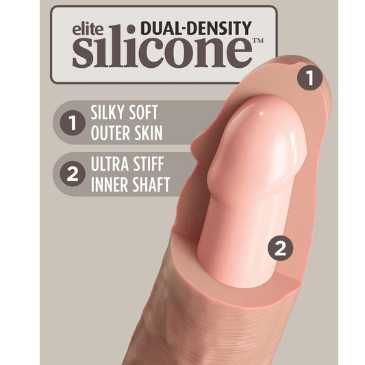 KING COCK - ÉLITE DILDO REALÍSTICO VIBRADOR & SILICONA CONTROL REMOTO 17.8 CM