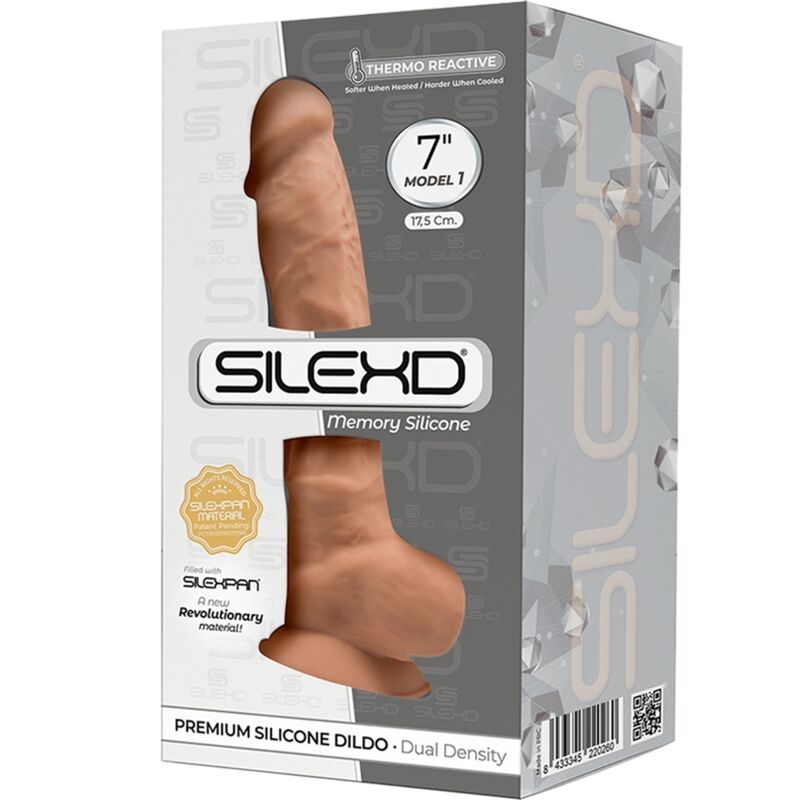 SILEXD - MODELO 1 PENE REALÍSTICO SILICONA PREMIUM SILEXPAN CARAMELO 17.5 CM