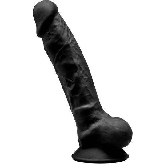 SILEXD - MODELO 1 PENE REALÍSTICO SILICONA PREMIUM SILEXPAN NEGRO 17.5 CM