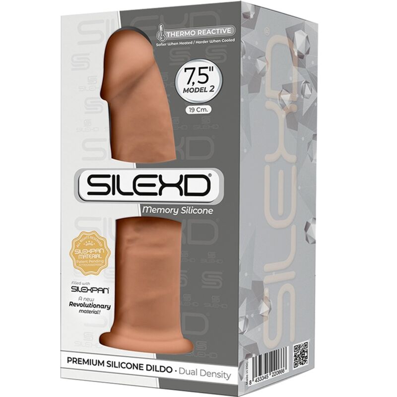 SILEXD - MODELO 2 PENE REALÍSTICO SILICONA PREMIUM SILEXPAN CARAMELO 19 CM