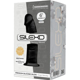 SILEXD - MODELO 2 PENE REALÍSTICO SILICONA PREMIUM SILEXPAN NEGRO 15 CM