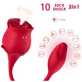ARMONY - ROSA SUCCIONADOR DE CLÍTORIS & VIBRADOR 10 MODOS ROJO