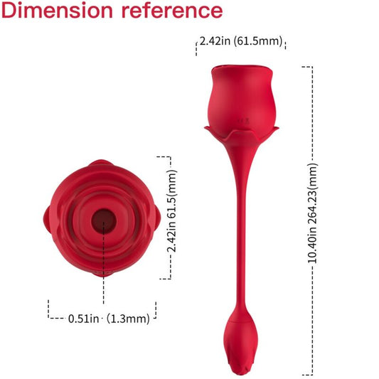 ARMONY - ROSA SUCCIONADOR DE CLÍTORIS & VIBRADOR 10 MODOS ROJO