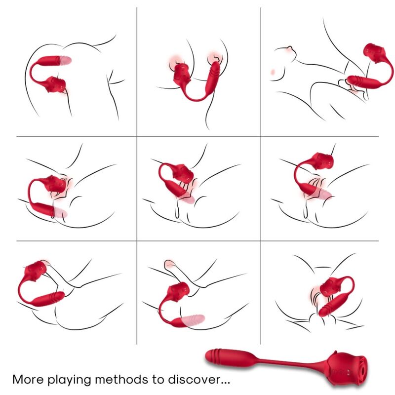 ARMONY - ROSEKNIGTH SUCCIONADOR CLÍTORIS & VIBRADOR ROJO