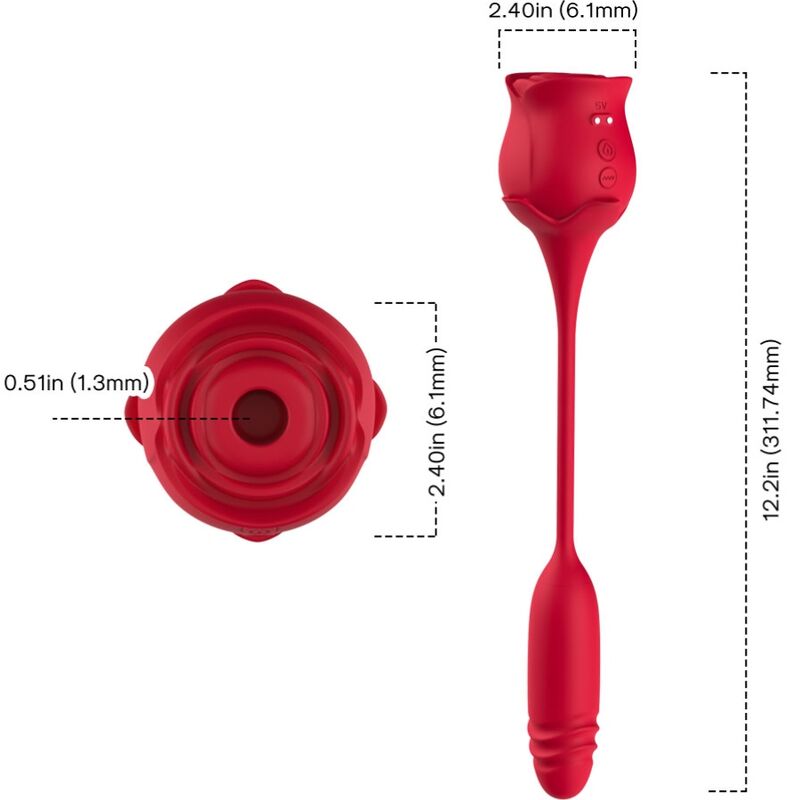 ARMONY - ROSEKNIGTH SUCCIONADOR CLÍTORIS & VIBRADOR ROJO
