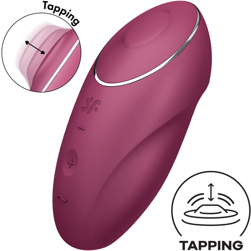 Tap & Climax 1 — Lay-On Vibración + Función Golpeteo Rojo · SATISFYER · Tap & Climax 1