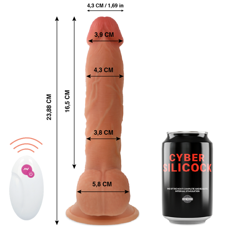 CYBER SILICOCK - REALÍSTICO CONTROL REMOTO MASTER BEN 23.88 CM -O- 4.3 CM