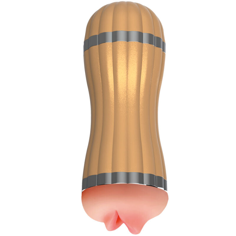 ARMONY - BEVIS MASTURBADOR DOBLE VAGINA & BOCA SIN VIBRACIÓN DORADO