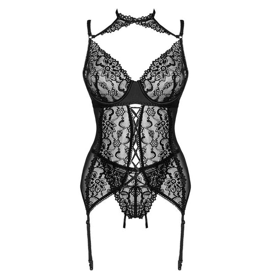 LIVCO CORSETTI FASHION - GIELLANDRA FOR THE SENSES COLLECTION CORSET + PANTY NEGRO S/M
