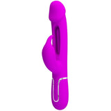 PRETTY LOVE - KAMPAS VIBRADOR RABBIT 3 EN 1 MULTIFUNCIÓN CON LENGUA FUCSIA