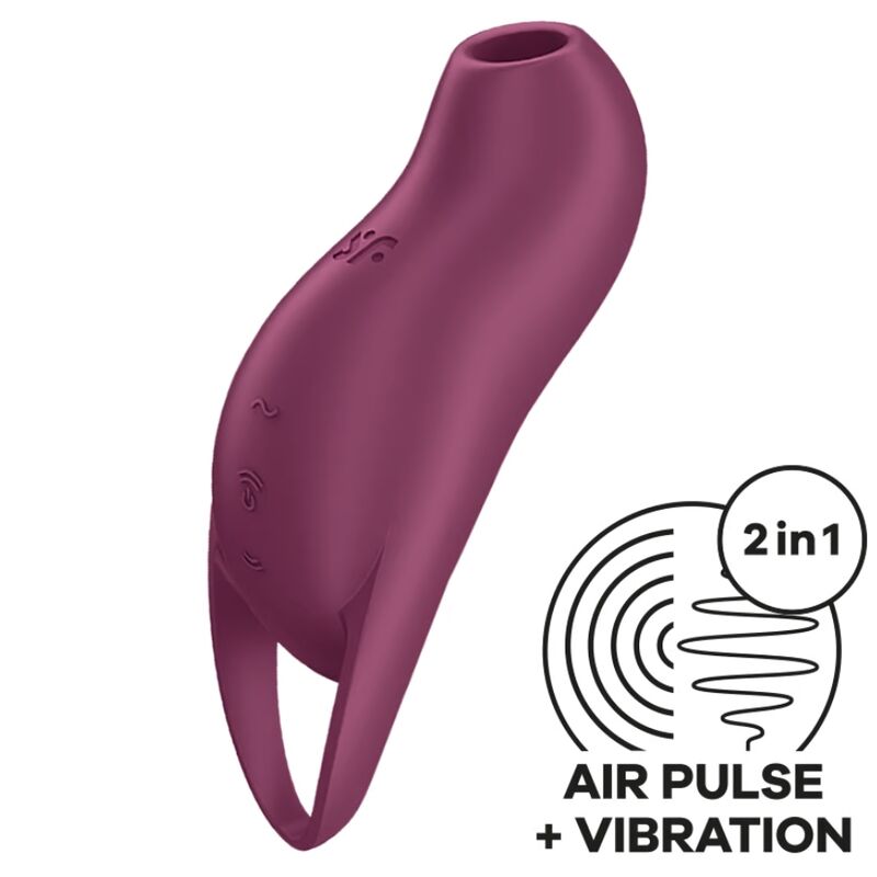 Pocket Pro 1 — Air Pulse Bolsillo Curvo Viaje Granate · SATISFYER · Pocket Pro 1