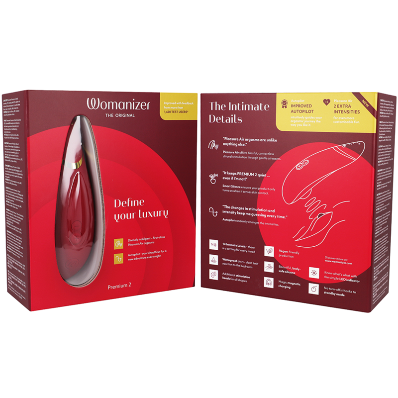Premium 2 — Piloto Automático & Pleasure Air Elite Burdeos · WOMANIZER · Premium 2