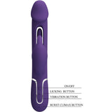 PRETTY LOVE - KAMPAS VIBRADOR RABBIT 3 EN 1 MULTIFUNCIÓN CON LENGUA VIOLETA