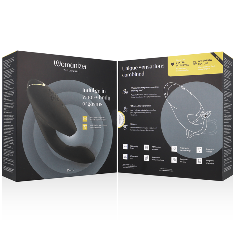 Duo 2 Rabbit — Pleasure Air Clítoris & Punto G Negro · WOMANIZER · Duo 2