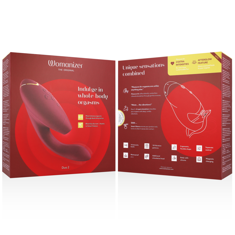 Duo 2 Rabbit — Pleasure Air Clítoris & Punto G Burdeos · WOMANIZER · Duo 2