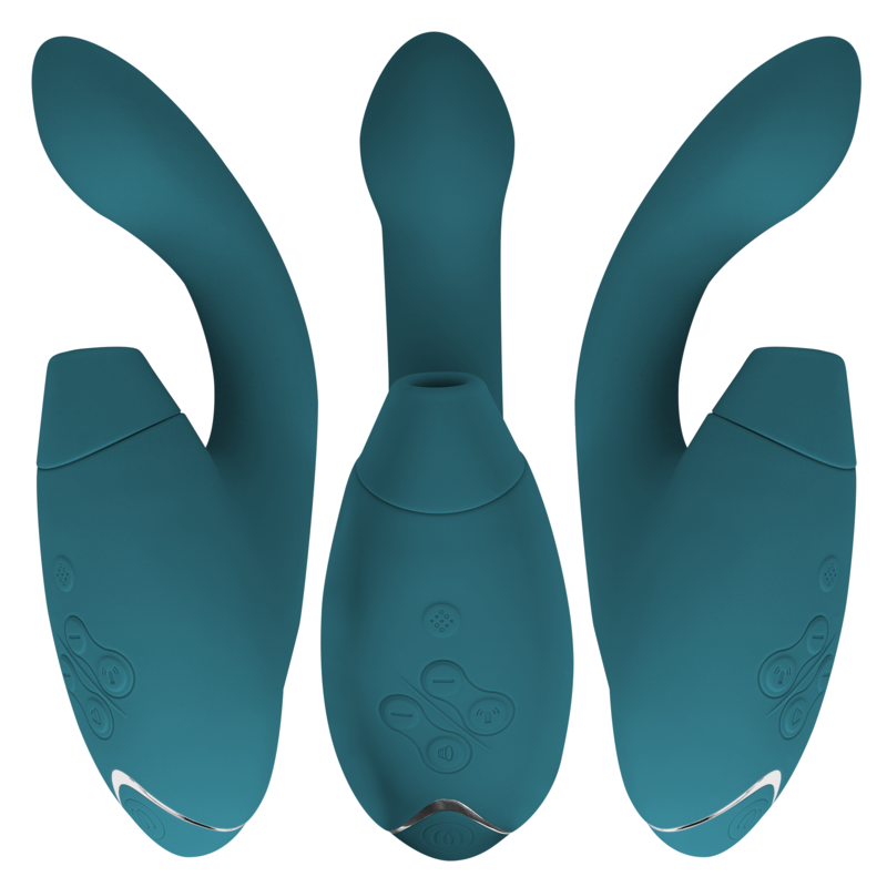Duo 2 Rabbit — Pleasure Air Clítoris & Punto G Azul Petróleo · WOMANIZER · Duo 2