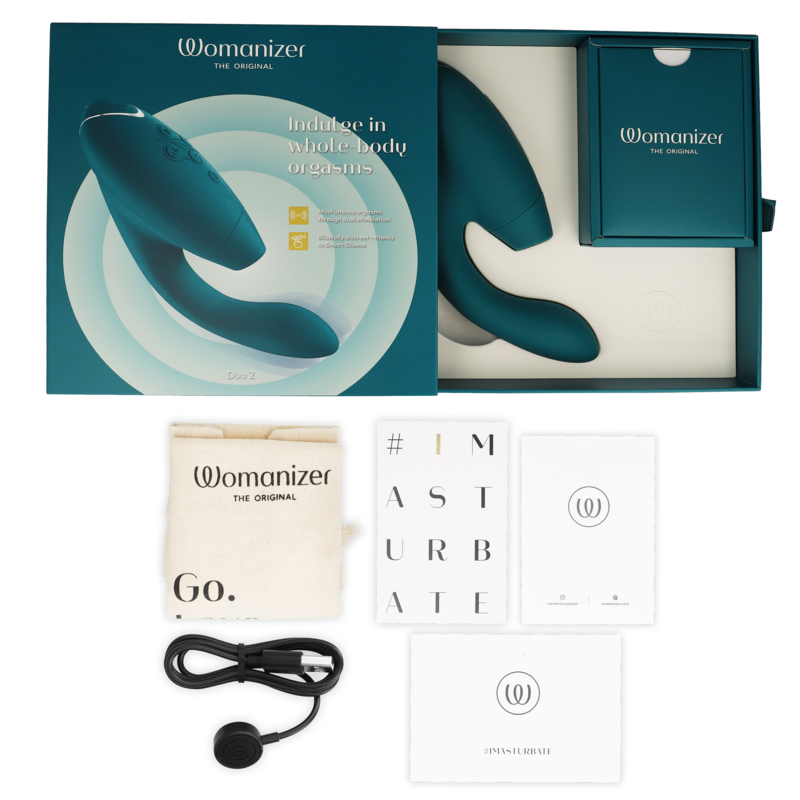 Duo 2 Rabbit — Pleasure Air Clítoris & Punto G Azul Petróleo · WOMANIZER · Duo 2