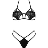 LIVCO CORSETTI FASHION - JIMENA LC 20216 SUJETADOR + TANGA NEGRO TALLA ÚNICA