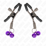 KINK - PINZAS PARA PEZONES CON DOBLE CAMPANILLA VIOLETA 6 CM